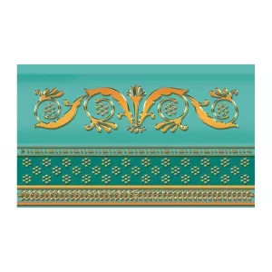 Бордюр объемный 1721 Ceramique Imperiale Золотой бирюзовый 13-01-1-25-43-71-910-0 15х25 см