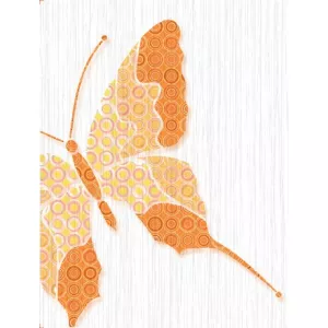 Декор Нефрит-Керамика Кураж Бабочки оранжевый 95-74-45-35-15 132х25 см