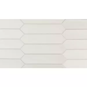 Плитка настенная Equipe Lanse White 27481 глазурованный матовый белый 25*5 см