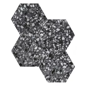 Керамогранит Durstone SIX Terazzo Black глазурованный матовый 27х23 см